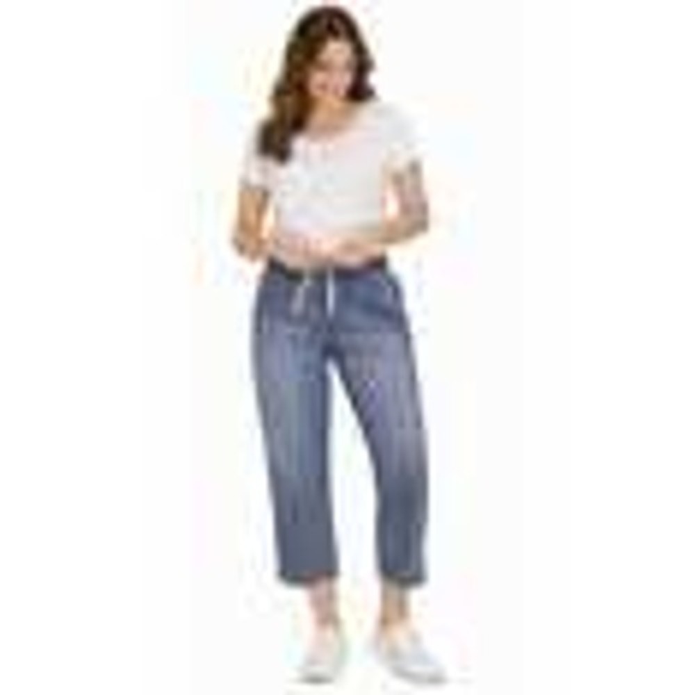 Kensie Jeans Womens Light Blue Smocked Waist Drawstring Denim Jogger Pants XS